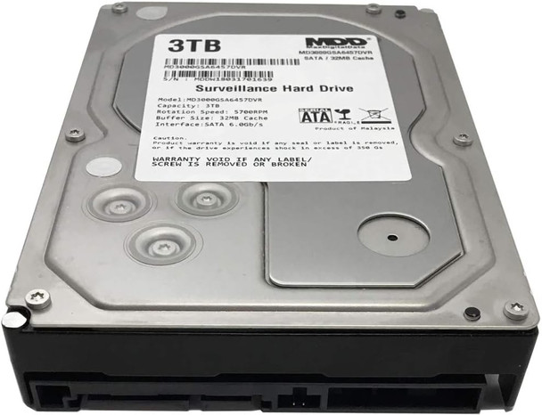 MaxDigitalData 3TB 32MB Cache 5700PM SATA 6.0Gb/s 3.5" Internal Surveillance CCTV DVR Hard Drive (MD3000GSA3257DVR) - 2 Year Warranty