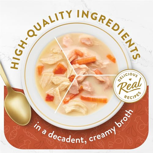 Purina Fancy Feast Lickable Broth Topper Complement Creamy Wet Cat Food Variety Pack - (Pack Of 12) 1.4 Oz. Pouches