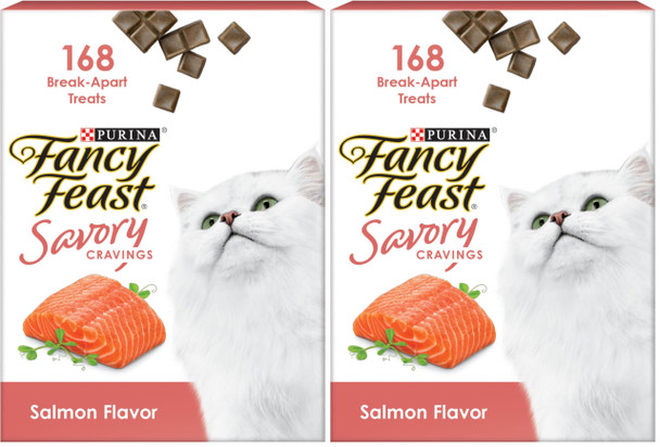 Purina Fancy Feast Savory Cravings Salmon Flavor Limited-Ingredient Soft Cat Treats 3 Oz. Box