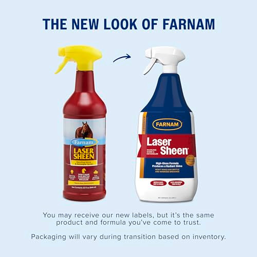 Farnam Laser Sheen Dazzling Shine And Detangler For Horses Repels Dirt And Stains Ready-To-Use Spray 32 Ounces