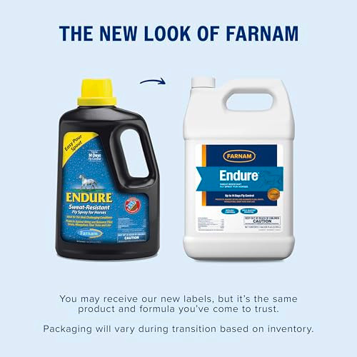 Farnam Endure Sweat-Resistant Fly Spray For Horses Sweat-Rsistant Formula Lasts Up To 14 Days Kills And Repels Against Flies Gnats Mosquitoes Ticks & Lice 128 Oz.
