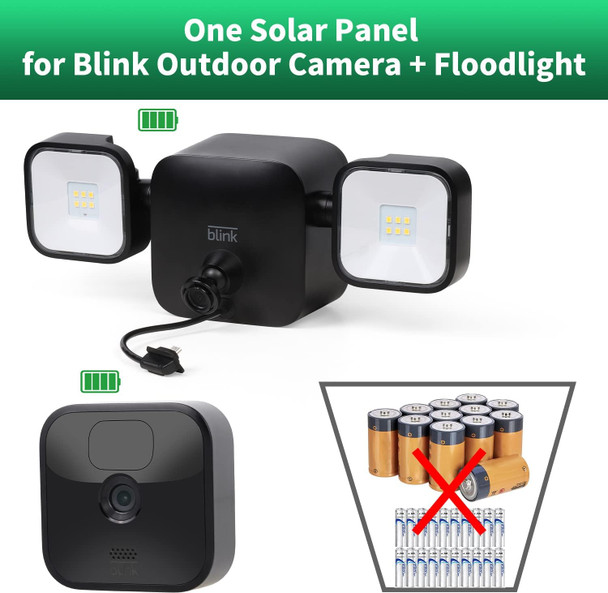 Solar Panel for Blink Outdoor 4 /(3rd Gen) Floodlight + Blink Outdoor Camera,16.5Ft/5m Weatherproof Cable Power Your Blink Floodlight Camera Continuously (Floodlight & Camera NOT Included) Solar Panel for Blink Outdoor 4 /(3rd Gen) Floodlight + Blink Outdoor Camera,16.5Ft/5m Weatherproof Cable Power Your Blink Floodlight Camera Continuously (Floodlight & Camera NOT Included)