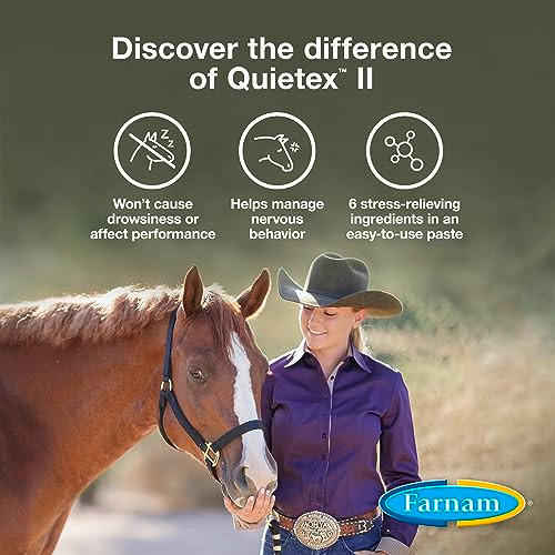 Farnam Quietex Ii Horse Calming Paste 32.5 Ml Syringe Manage Nervous Behavior & Keep Horses Calm Focused & Composed 7 Stress-Relieving Ingredients Calm Magnesium Supplement