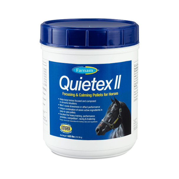 Farnam Quietex Ii Horse Calming Supplement Pellets Helps Manage Nervous Behavior Contains 7 Stress Relief Ingredients Promotes Focus Calm & Composed Horses 1.625 Lbs 26 Day Supply