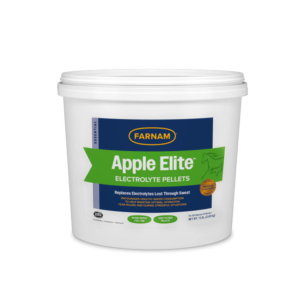 Farnam Apple Elite Electrolyte Supplement For Horses Replaces Vital Minerals For Hydration No Added Sugar Horse Supplements With Sodium Potassium Calcium & Magnesium 7.5 Lb 40 Day Supply