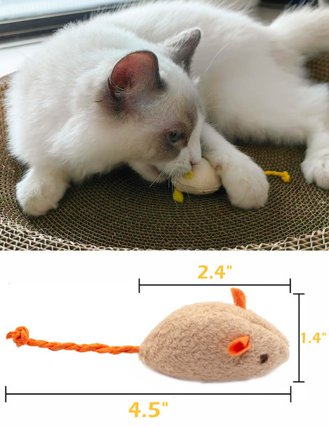 Fashion'S Talk Cat Mice Toy 18-Pack Plush Catnip-Filled Mice Toys For Indoor Cats - Realistic Design 9 Assorted Colors 2 Of Each Value Pack