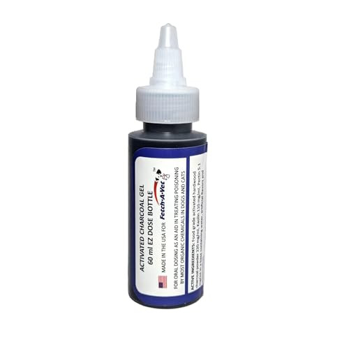 Fetch A Vet Activated Charcoal Gel 60Ml Ez Dose Bottle (1-Pack) Pet Emergency First Aid Poison Antidote Treatment