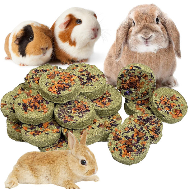 Fhiny 27 Pcs Bunny Chew Toys For Teeth Natural Rabbit Treats Contain Timothy Grass Pumpkin Beets Purple Potatoes Carrot Small Animals Snack For Chinchillas Guinea Pigs Mice Gerbils Molar