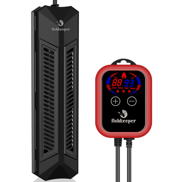 Fishkeeper Aquarium Heater 500 W Adjustable Fish Tank Heater With Digital Display Controller Submersible Water Heater With Thermostat Over-Temperature Protection For Saltwater Freshwater 66-132 Gal