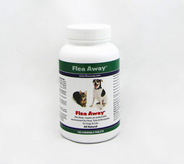 Flea Away All Natural Supplement For Fleas Ticks And Mosquitos Prevention For Dogs And Cats 100 Chewable Treat Tablets Single