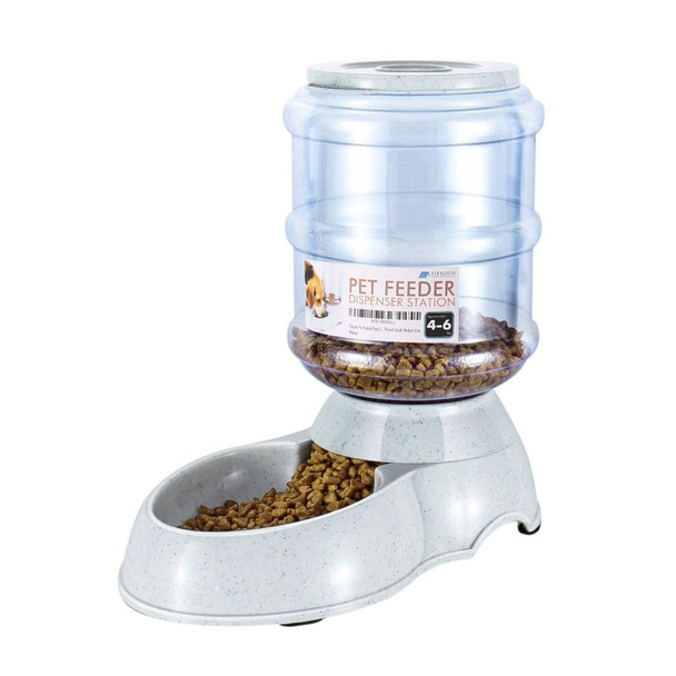 Flexzion Gravity Pet Feeder Food Dispenser (4-6 Lb Size) For Dogs Cats Automatic Replenish Dry Food Storage Container Bowl For Small Medium Breed Dog Cat Animal Feeding Watering Fountain Supplies