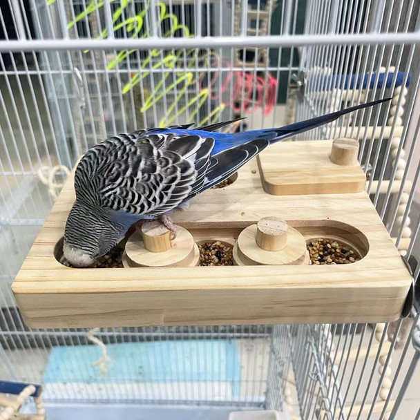 Flidrunest Wooden Bird Foraging Puzzle Toys For Parrots Parakeet Cockatiel Sun Conures - Birds Interactive Mental Enrichment Toy B Ird Seed Slow Feeder Toy For Cage