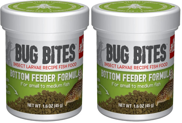 Fluval Bug Bites Bottom Feeder Fish Food Granules For Small To Medium Sized Fish 1.60 Oz. A6586