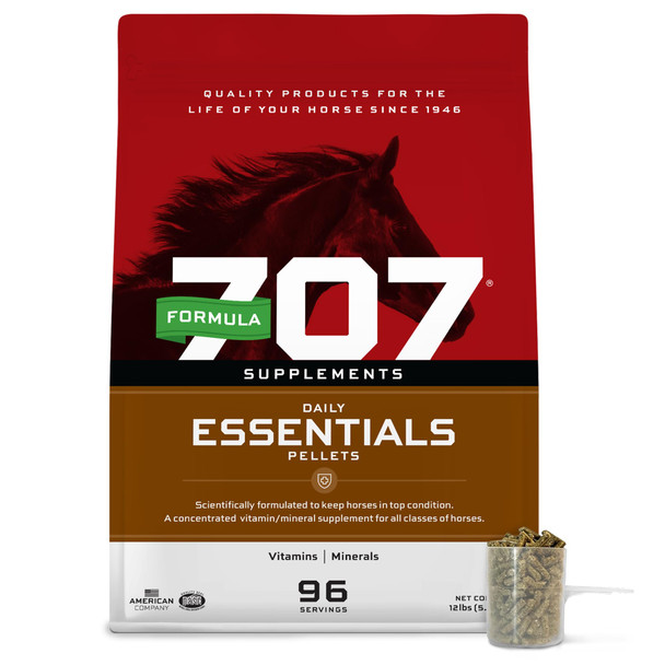 Formula 707 Daily Essentials Ration Balancer Supplement For Horses 6 Lb Bag 48 Servings Concentrated Complete Vitamin & Mineral Pellet