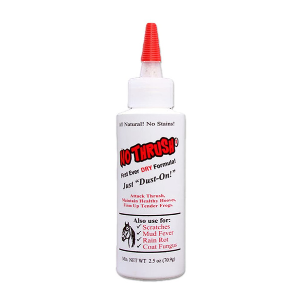 Four Oaks Farm Ventures No Thrush Dry Powder Treatment For Horses - Wound Care Scratches Rain Rot Mud Fever Coat Issues - All Natural Ingredients Non-Caustic Easy To Use Powder Formula (2.5 Oz)