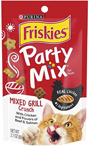 Friskies Party Mix Cat Treats Chicken Mixed Grill Crunch Beef And Salmon 2.1 Oz