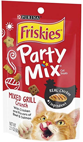 Friskies Party Mix Cat Treats Chicken Mixed Grill Crunch Beef And Salmon 2.1 Oz