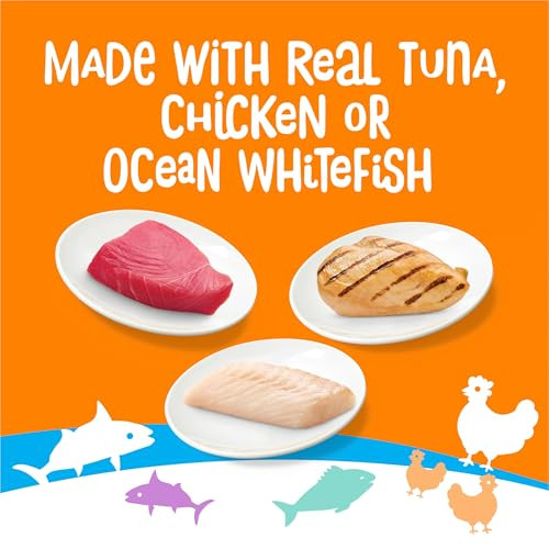 Friskies Purinalil Lickables With Chicken With Tuna Or With Ocean Whitefish Variety Pack Lickable Cat Treats - 10 Oz. (Pack Of 20)