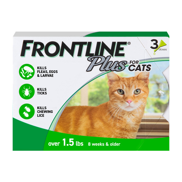 Frontline Plus Flea And Tick Treatment For Cats Over 1.5 Lbs. 6 Treatments