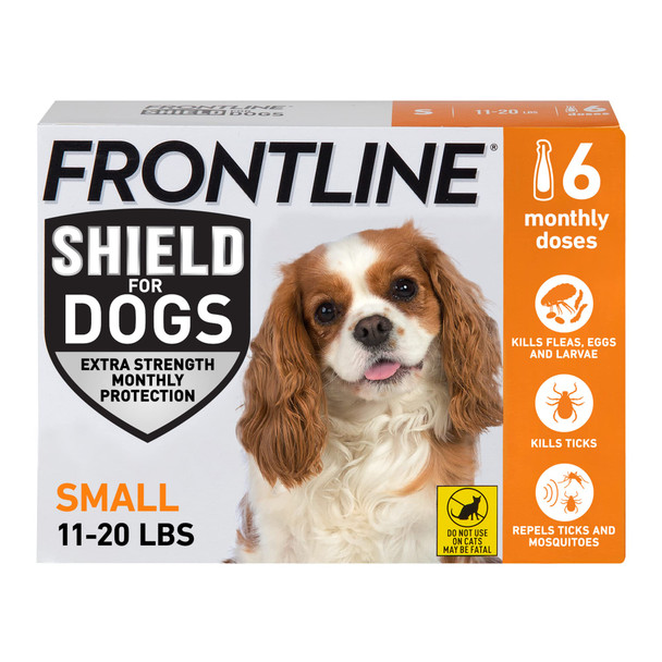 Frontline Shield Flea & Tick Treatment For Small Dogs 11-20 Lbs. Count Of 3