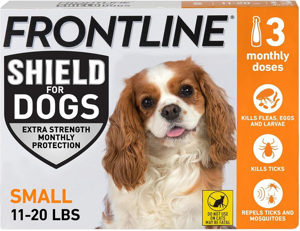 Frontline Shield Flea & Tick Treatment For Small Dogs 11-20 Lbs. Count Of 3