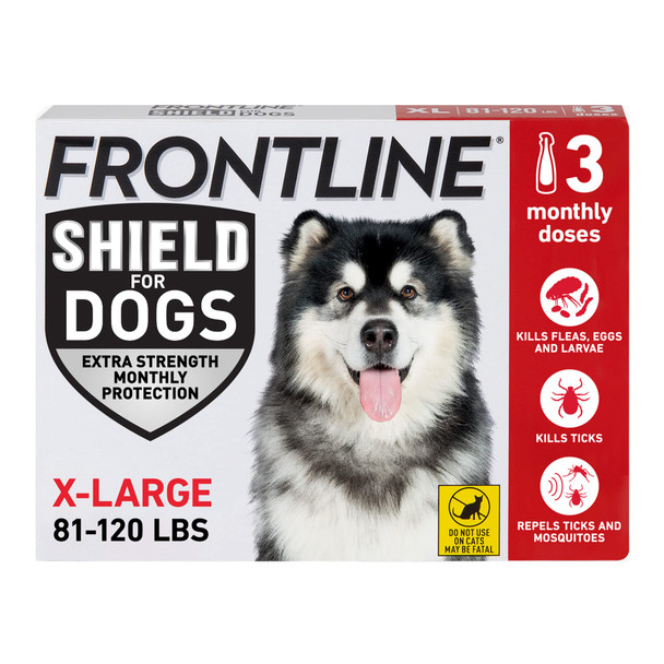 Frontline Shield Flea & Tick Treatment For X-Large Dogs 81-120 Lbs. Count Of 6