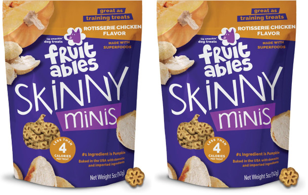 Fruitables Skinny Mini Dog Treats Healthy Sweet Potato Treat For Dogs Low Calorie & Delicious Puppy Training No Wheat Corn Or Soy Made In The Usa Bacon And Apple Flavor 12Oz
