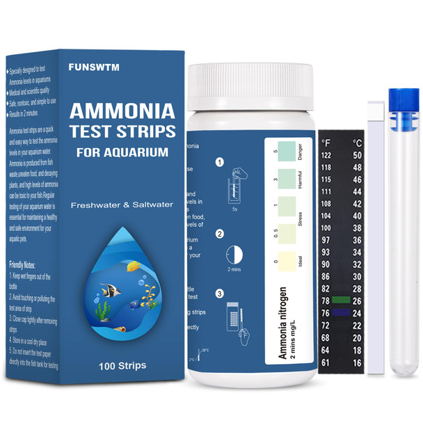Funswtm Aquarium Test Strips For Freshwater Fish 9 In 1 Fish Tank Water Test Strips Fast & Easy Color Chart For Beginners Test Ammonia Nitrite Nitrate Ph Chlorine Hardness 50 Strips