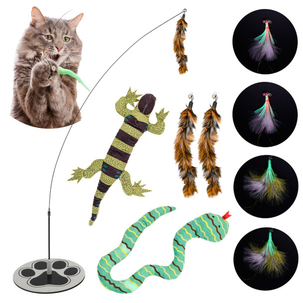 Gadgetsology 18Pcs Interactive Cat Toys For Indoor Cats Suction Cup Cat Toys For Indoor Cats Bird Hunting Slefplay Simulation For Kitten Flying Bird Toy Feather Wand Kitten Toy Attachments Jueguetes Para Gatos
