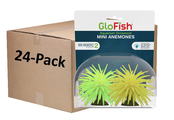 Glofish Yellow Anemone Ornament Detailed Aquarium Ornament Creates A Glowing Effect