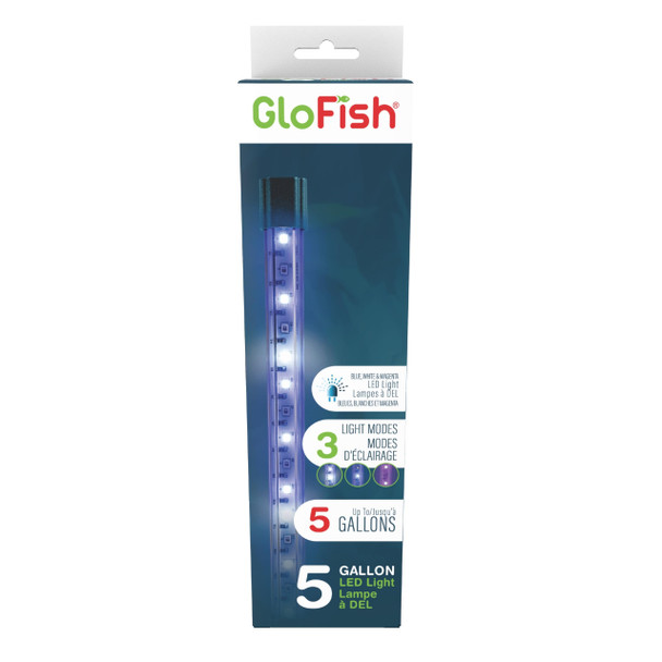 Glofish 10-Inch Led Light Sticks For Fish Aquariums Up To 20 Gallons 2 Count With White And Blue Led Lights