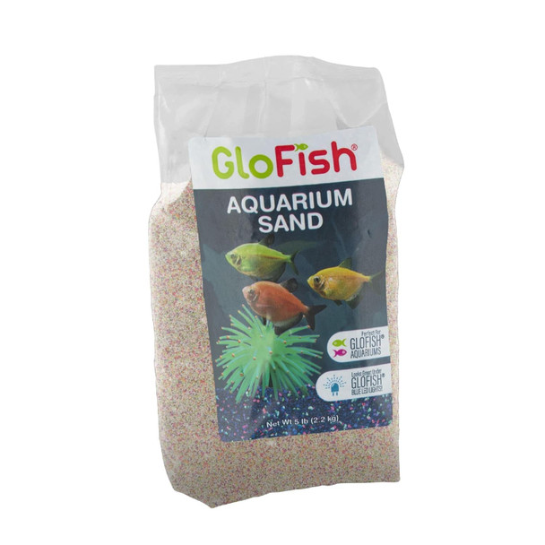 Glofish Aquarium Sand 5 Pounds Black With Highlights Complements Tanks And D Cor (Aq-78485)