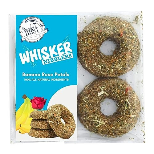 Grandpa'S Best Whisker Nibblers Banana Rose Petal Treats For Rabbits Guinea Pigs And Small Animals