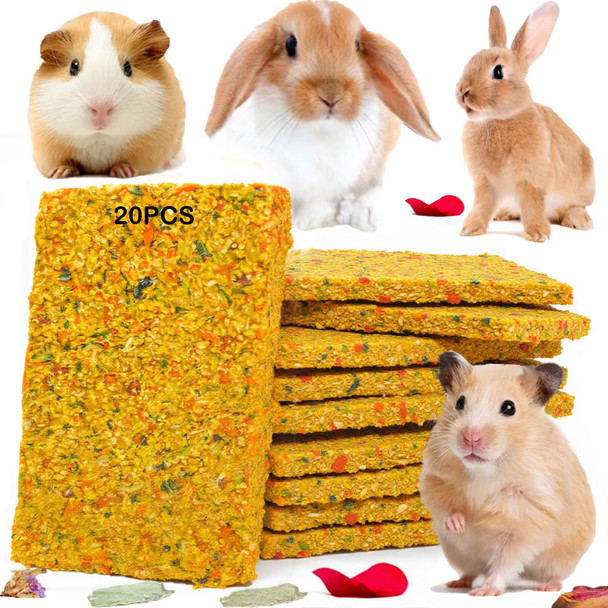 Grembeb Rabbit Toys 10Pcs Crispy Bunny Chew Treat Guinea Pig Timothy Hay Chips Compressed Hamster Molar Snack For Grinding Teeth Nutritional Chinchillas Food Dental Squirrel Gerbil Rat Chipmunk Pet