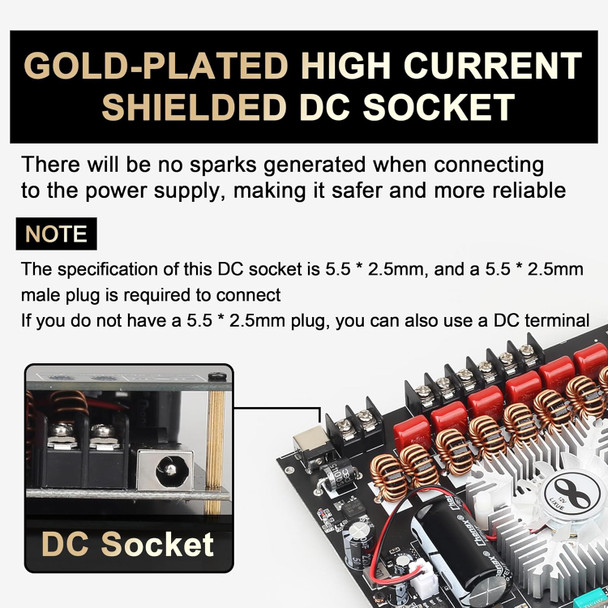 S350HS Bluetooth Power Amplifier Board 2.1 Channel TPA3251 Chip 220W×2+350W, 12V-38V Audio Power Amplifier Module with Treble and Bass Control S350HS Bluetooth Power Amplifier Board 2.1 Channel TPA3251 Chip 220W×2+350W, 12V-38V Audio Power Amplifier Module with Treble and Bass Control