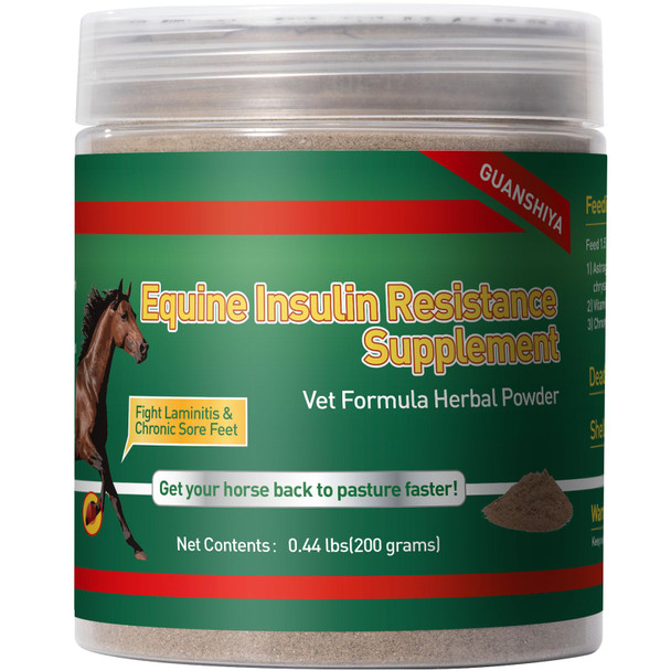 Guanshiya Insulin Resistance Supplement For Horses Herbal Formulated For High Insulin Chronic Laminitis Cushing'S Syndrome Sore Feet Blood Sugar Reduction & Metabolic Enhancement 0.44 Lbs