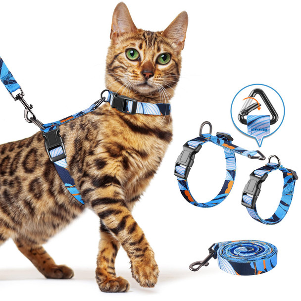 Halypet Cat Harness And Leash Set 3-In-1 Adjustable & Lightweight Escape-Proof Comfortable Soft Kitten Harness For Large Cats Safe Easy To Wear Outdoor Walking Travel