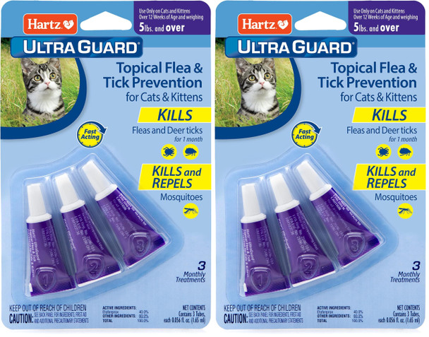 Hartz Ultraguard Topical Flea & Tick Prevention For Cats And Kittens - 3 Monthly Treatments