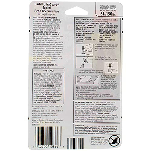 Hartz Ultraguard Flea And Tick Treatment Drops For Dogs And Puppies
