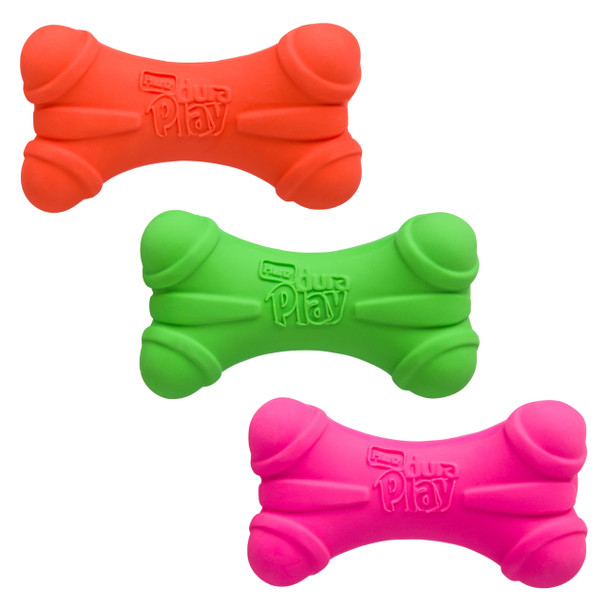 Hartz Duraplay Bone Squeaky Latex Dog Toy For Medium Breeds 3 Pack
