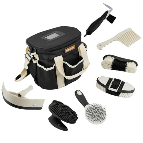 Hdyegy 8Pcs Horse Grooming KitHorse Brush Set Equine Care Cleaning Kit With Organizer Tote Bag Tack Room Supplies Set For Grooming And Bathing