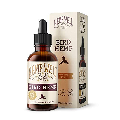 Hemp Well Organic Bird Hemp Oil 2 Ounces. Parrot Parakeet Cockatiel And All Birds For Supporting Health Feather Plucking Destructive Behavior Reduction Immune Support And Relaxation.