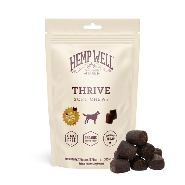Hemp Well Thrive Chews For Dogs Support Hip Joint And Heart Health Promotes Immune And Skin Health Organic. 8 Count