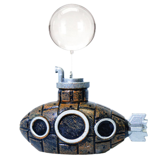 Herxsin Floating Fish Tank Decoration Resin Retro Submarine Aquarium Decor Artificial Aquarium Decoration With Ball Fish Tank Accessories(Color:Bronze)