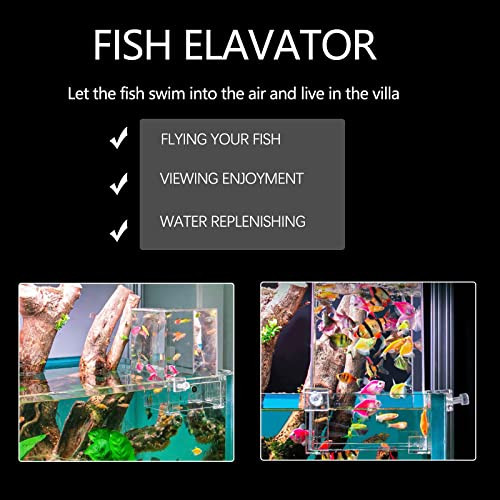 Hifybaty Negative Pressure Fish Tank - Clear Fish Elevator Water Auto-Refill Vacuum Suspended Fish Tank Water Level Maintenance Increase Fish Activity Area Aquarium Decoration