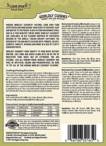 Higgins Worldly Cuisines Tuscan Dream Bird Treat 2 Ounces (3 Pack)