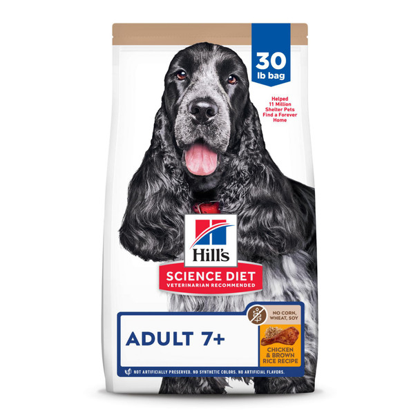 Hill'S Science Diet Adult 7+ Dry Dog Food Chicken Meal Barley & Rice 15 Lb. Bag