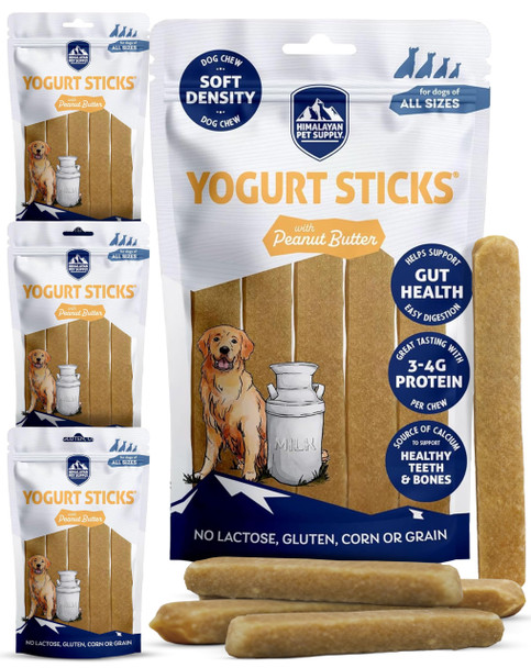 Himalayan Dog Chew Yogurt Sticks Peanut Butter Dog Treats With Prebiotics Probiotics & Protein Digestive Support Lactose & Gluten Natural Dog Treat For All Breeds Made In America 5 Count