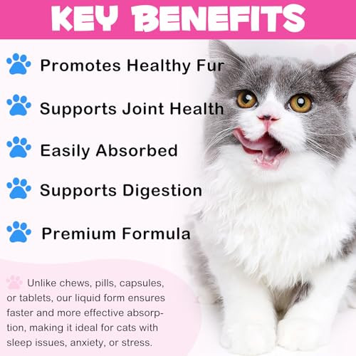Huyehf Liquid Collagen For Cats Cats Collagen Liquid Drops With Biotin Msm & Ginger Immunity Support Itch Relief Skin & Coat And Joint Health Supplement For Cat 60Ml