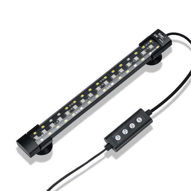 Hygger 24/7 Mode Submersible Aquarium Led Light Full Spectrum Fish Tank Light With 3 Rows Beads 7 Colors Auto On Off Sunrise-Daylight-Moonlight Adjustable Timer Brightness 8W